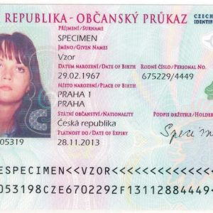 підроблене посвідчення особи Чеська республіка
